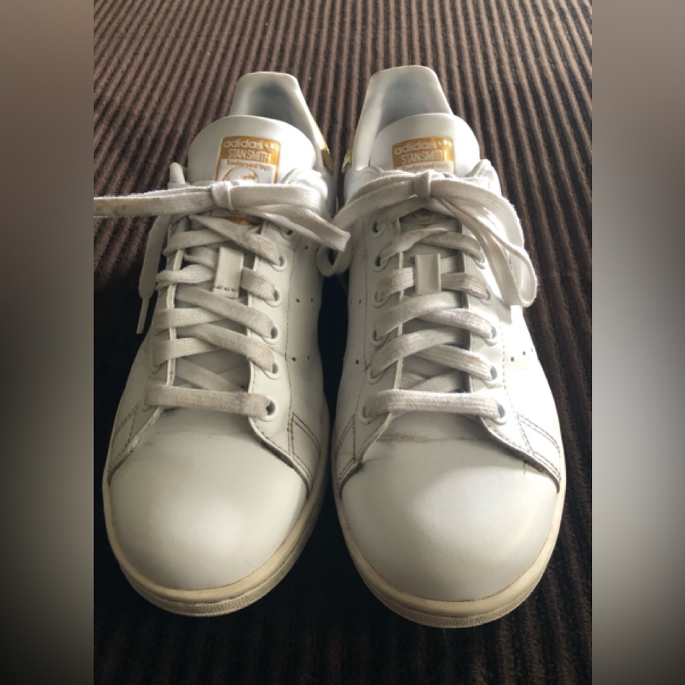 Adidas Stan Smith PrimeGreen Gold & White Sneakers Size 7